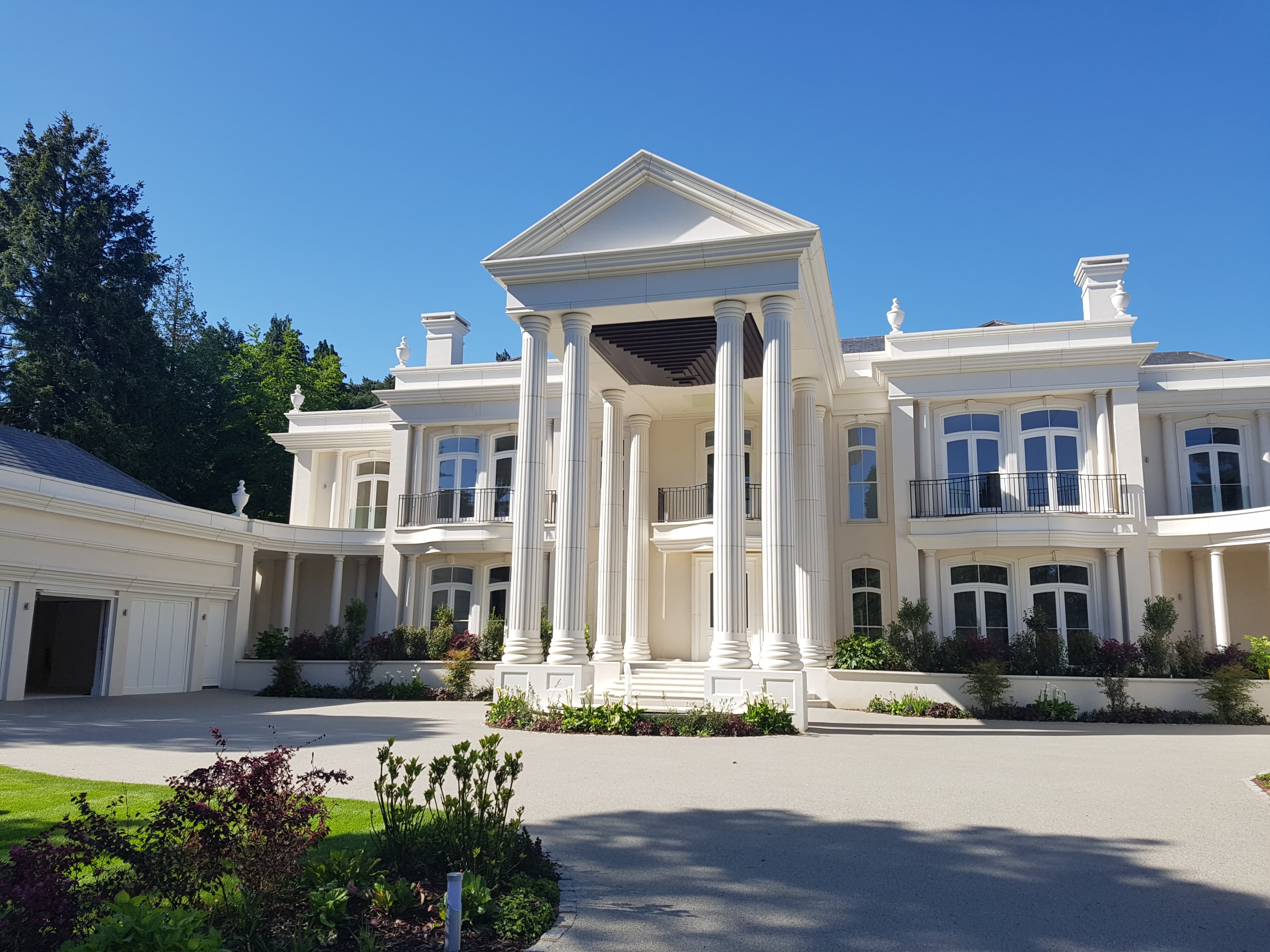 Taylormade Facades completed project — classical portico with columns and pediment